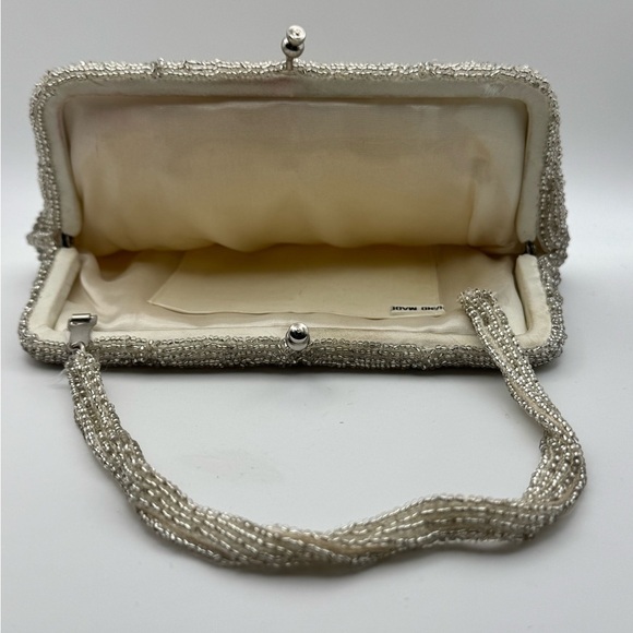 Two Vintage Seed Bead Gold And Silver Small Purse - Clutch Bags Handmade - Picture 5 of 11